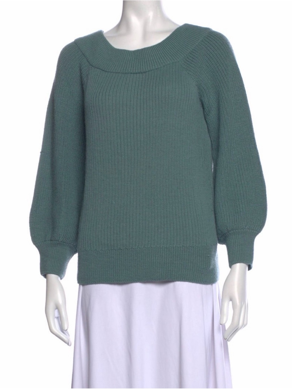 Cuyana Off-the-shoulder Alpaca Sweater in Green